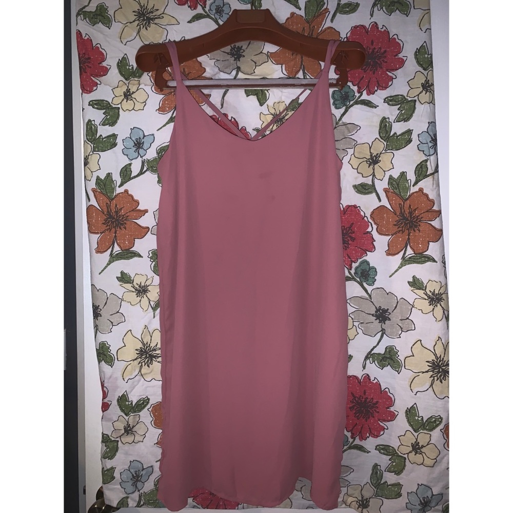 Pink Rose strappy mini dress